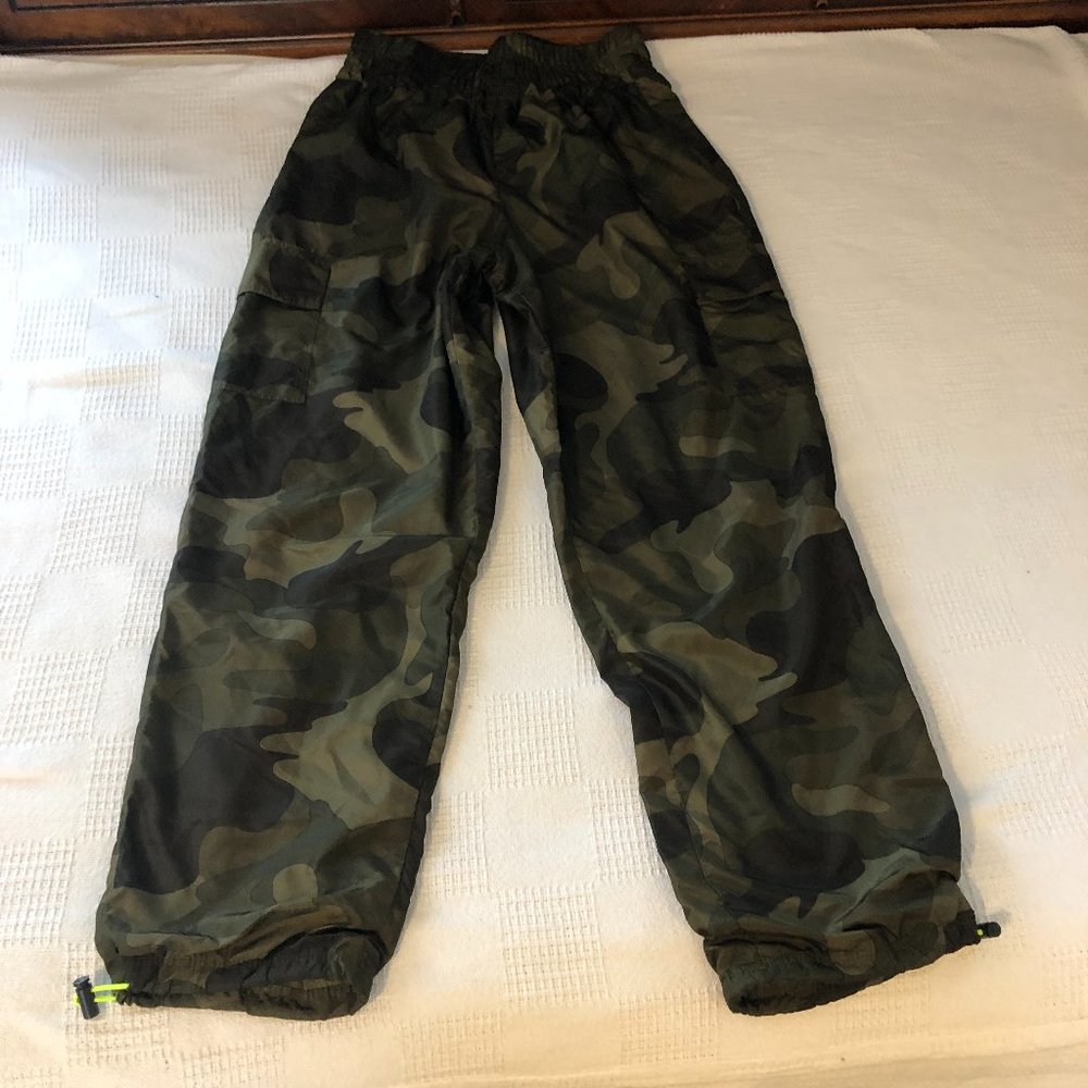 No Boundaries Paperbag Pant Junior S SMALL 3-5 Green Camouflage Drawstring B75